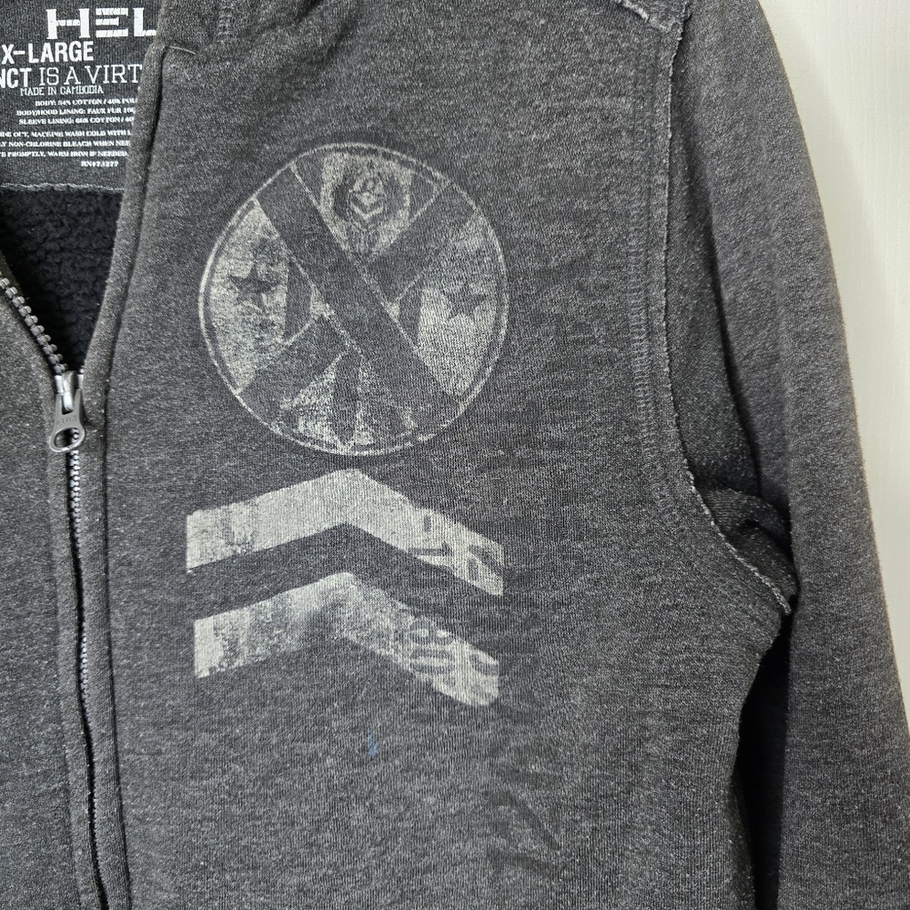 Helix Kids Gray Full Zip Hoodie US DIV 75 Graphic Front & Back XL (14) - Picture 3 of 14